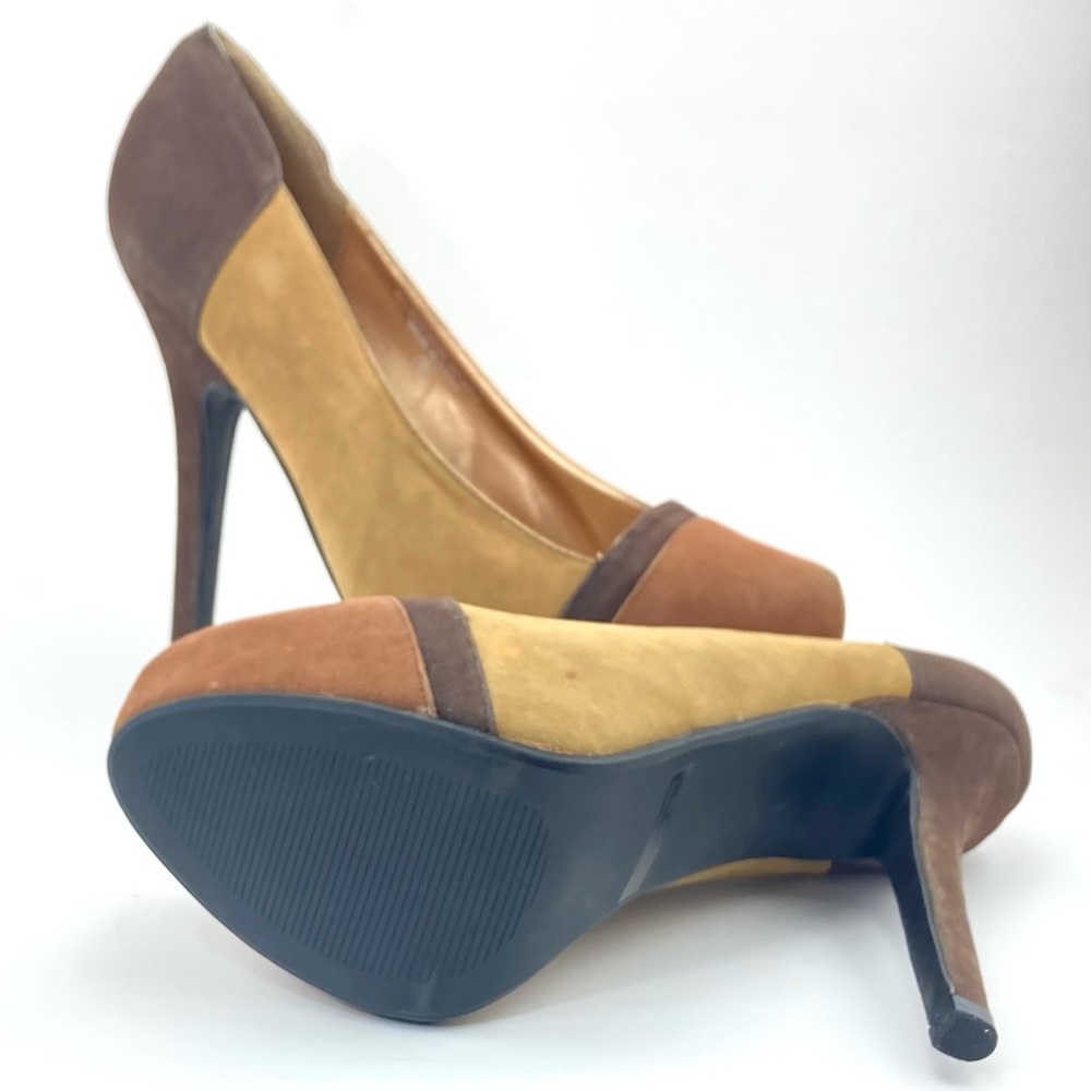Wild Rose Two-Tone Brown Heels - Picture 3 of 6